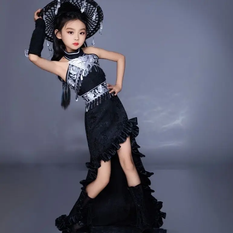Ethnic Dress Fashion Show - Kinderpak Trailing Rok Chinese Etnische Minderheidskleding
