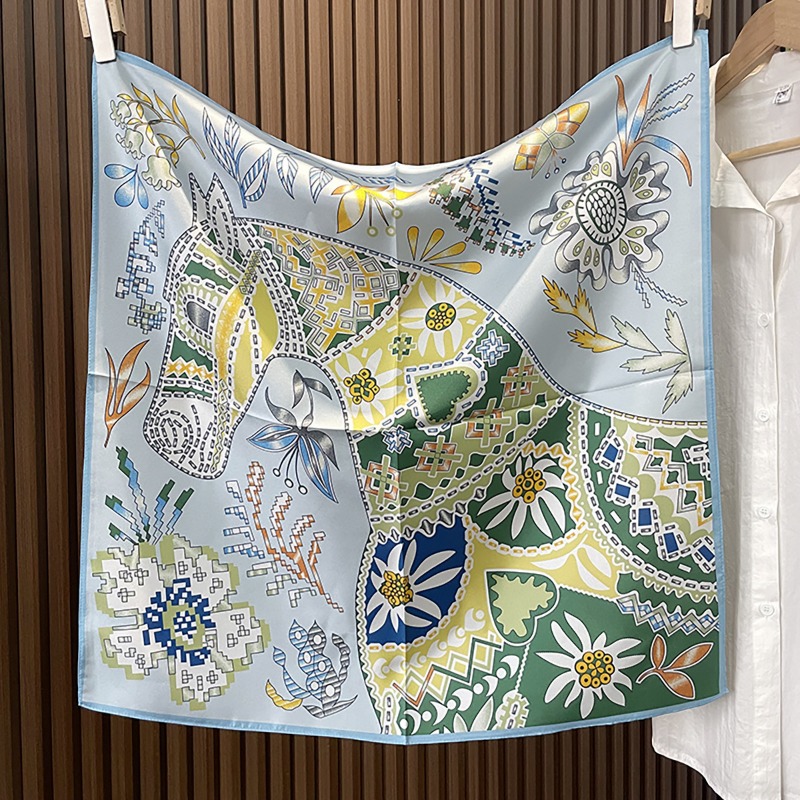 Ethnic Fashion Accessories - Groene Boho paarden vierkante sjaal 70cm