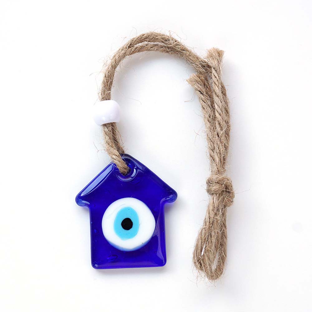 Ethnic Fashion House - Turkse Boze Oog Huisvormig Glazen Hangend