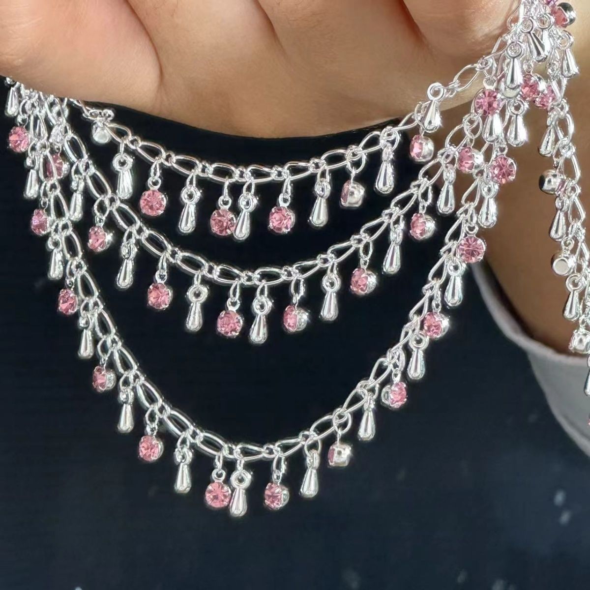 Prachtige strass druppelkettin - Ethnic Fashion Accessories recensie en prijs